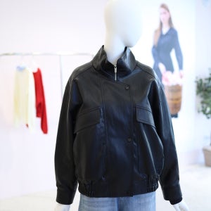 올리브데올리브 여성 하이넥 집업 인조가죽 점퍼 YL6SM130