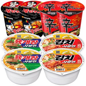 소컵(김치+ 육개장사발면 + 불닭볶음면 + 신라면)x2개