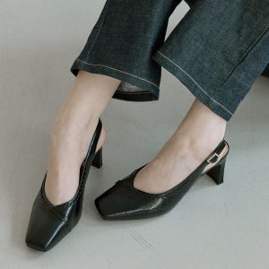 스퍼 캐서린 V컷 스퀘어토 슬링백 펌프스 힐 7cm -WS9016 (2color)