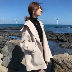 EA0270 더블모직 코트 겨울 어디에나 잘 어울리는 상큼한 키작은 프렌치 망토 코트 쇼트