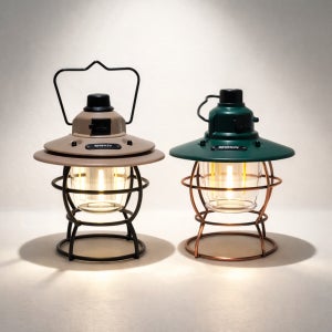 엘린 캠핑 조명 2종 세트 C타입 2000mAh 충전식 LED 3가지 색상