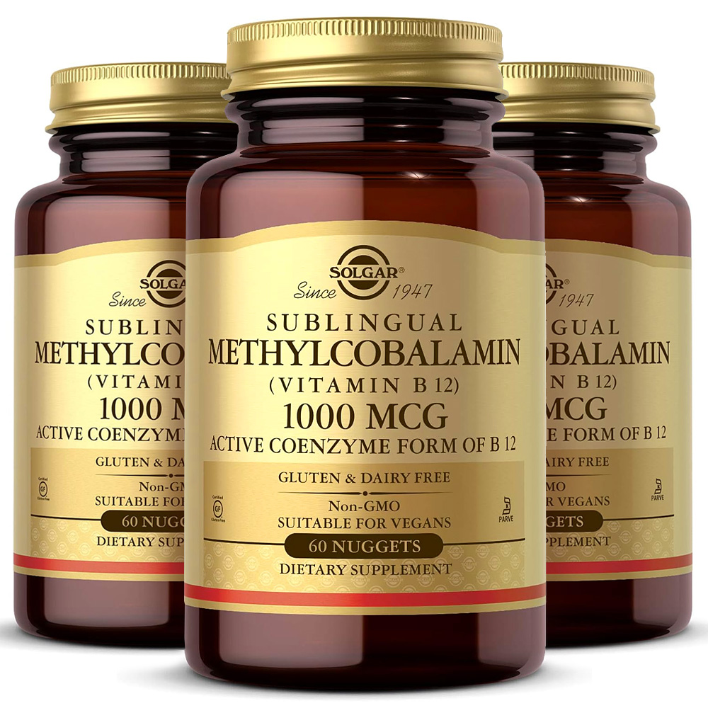 [3병세트] 솔가 메틸코발라민 <b>비타민</b> B12 1000<b>MCG</b> 60정 3병 활성형 코엔자임