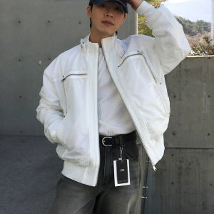 시드니 밴디드 하이넥 윈드브레이커 자켓