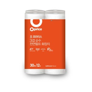 오프라이스 3겹 천연펄프 화장지 30m 12롤