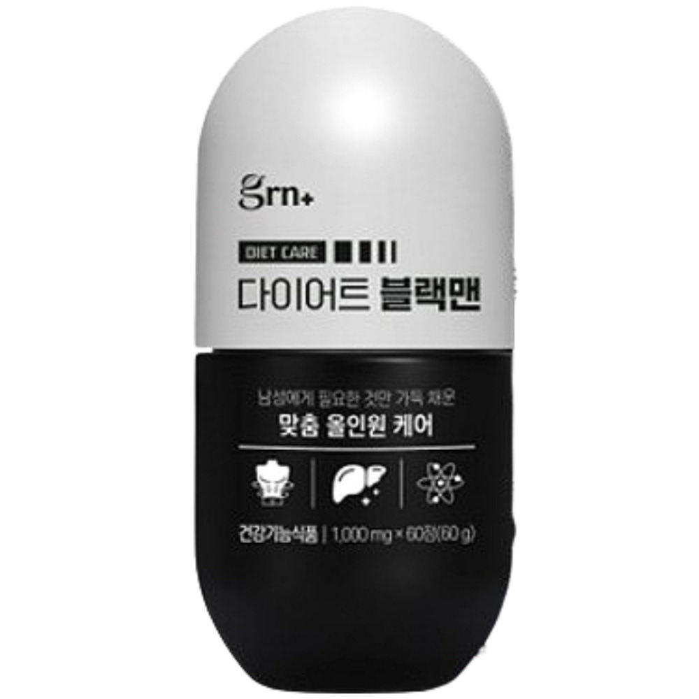 <b>GRN</b> 다이어트 블랙맨 60정 1개 남자 체지방감소 다이어트 체지방관리