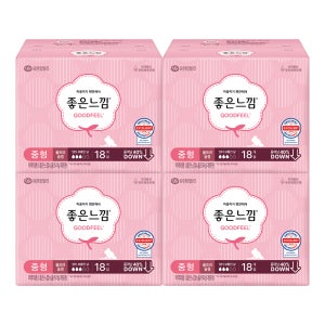 좋은느낌 오리지널 울트라슬림 날개 중형, 18개입, 4팩