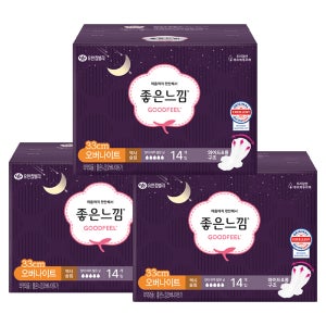 좋은느낌 오리지널 오버나이트, 14개입, 3팩