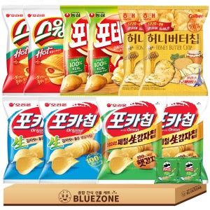감자 칩 과자 세트 포카칩 포테토칩 스윙칩 허니버터칩 포테이토 간식 12개 (C-88835900956)