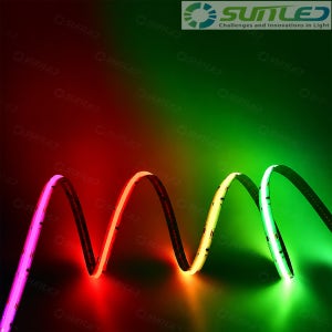 RGB COB LED바 5m롤 색변환 12V 스트립 풀컬러 면발광 줄조명 플렉시블 자동차