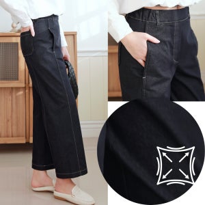 편한 9부 밴딩 일자통 논페이드 청바지 국산 중년여성 미시바지 키작녀 엄마바지