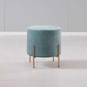 케리 벨벳 작은 콘솔 미니 스툴 화장대 의자 원형 민트