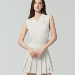 [세르지오타키니] W 슬리브리스 폴로 스웨터 베스트 (White) TWKV30463