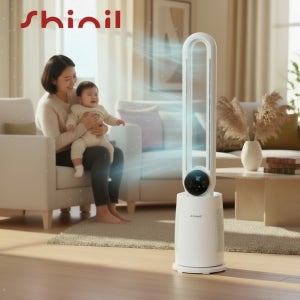 [신일] 날개없는 선풍기 무엽 무팬 무풍 공기청정 타워형선풍기 리모컨