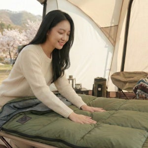 더블유케이 돌핀 구스 사각 차박침낭 1인용매트 캠핑이불 거위털 사계절침낭