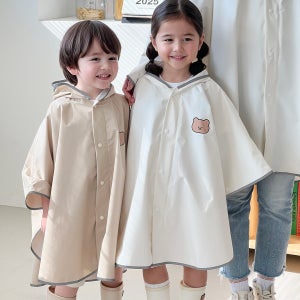 투명창 빛 반사띠 판초 키즈 우비 아기 유아우의 여아 초등학생