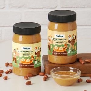 무가당 땅콩버터 100 순 무설탕 피넛버터 크리미, 500g, 2개