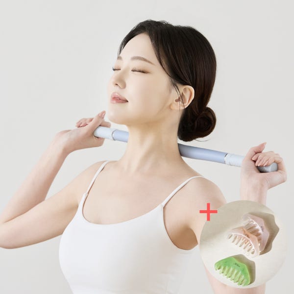제이끌레르 릴렉싱 마사지스틱 미니 블루 롤러 허벅지 종아리 어깨 근막 괄사