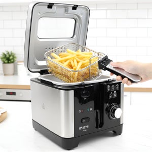 키친아트 튀김기 미니 가정용 업소용 전기 튀김 냄비 소형 기계 블랙 3L