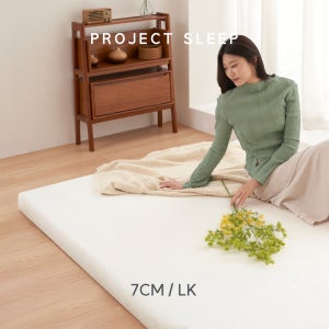 프로젝트슬립 푹신토퍼 오가닉 메모리폼 바닥 접이식 기숙사 돌침대 매트리스 LK(라지킹)