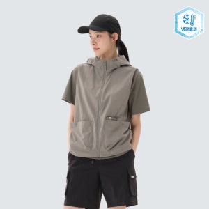 [스노우피크 어패럴] 루트 여성 후드 베스트 Vintage Gray (S26MWRVE65)