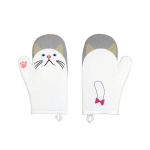 하얀고양이 애니멀 홈베이킹 내열장갑주방 귀여운오븐장갑 냄비 전자렌지 타짱