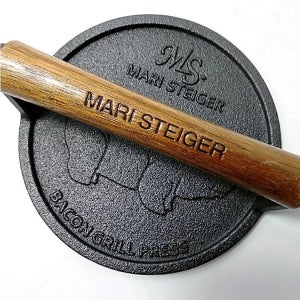 마돈나샵 무쇠 그릴 누르개 고기누름판 돼지껍데기 직사각형 압력판 스트라이프 스타일