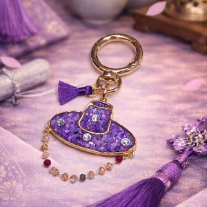 보라 전통 갓 장식 태슬 가방 포인트 키홀더