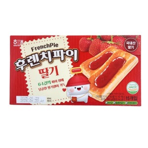 후렌치파이 딸기 대용량 파이 사무실 탕비실 소포장 과자 192g 15입