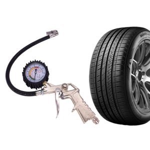 타이어 공기압주입기 자동차바퀴 공기압측정 에어게이지 권총형 콤프레샤연결 차량용 에어펌프