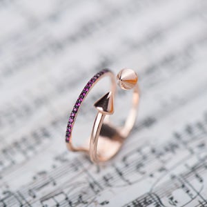 JOR100 (14K 로즈골드 / 컬러큐빅 반지)