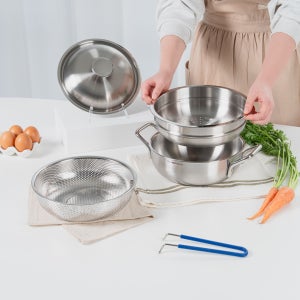 쉐프윈 304STS 올인원 스마트쿠커 스텐 저당밥솥 저당찜기 이유식냄비 22cm