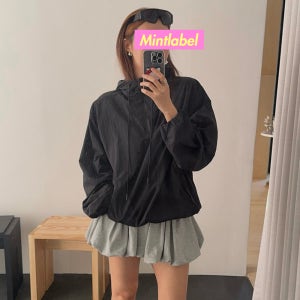 [메이드] 프리미엄 바스락 나일론 아노락 점퍼 후드 스트링 간절기 바람막이