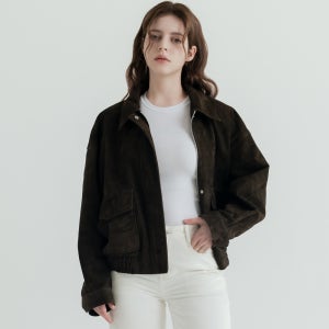 이태원포스트 고트 스웨이드 A2 봄버 여성 가죽 자켓
