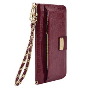 천연 소가죽 지갑 핸드폰케이스 레드, 갤럭시S23 SM-S911N