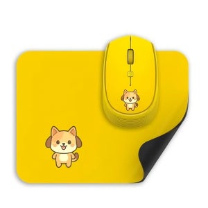 IPLEX HDC-WM200 귀여운 강아지 저소음 무선 마우스 패드 세트