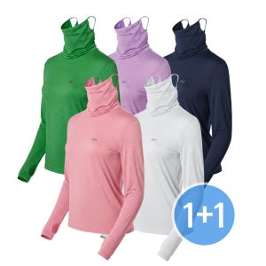 MOLEX 1+1 여름 여성 엄지홀 마스크 티셔츠 쿨 냉감 티 작업복 긴팔 골프이너웨어 434