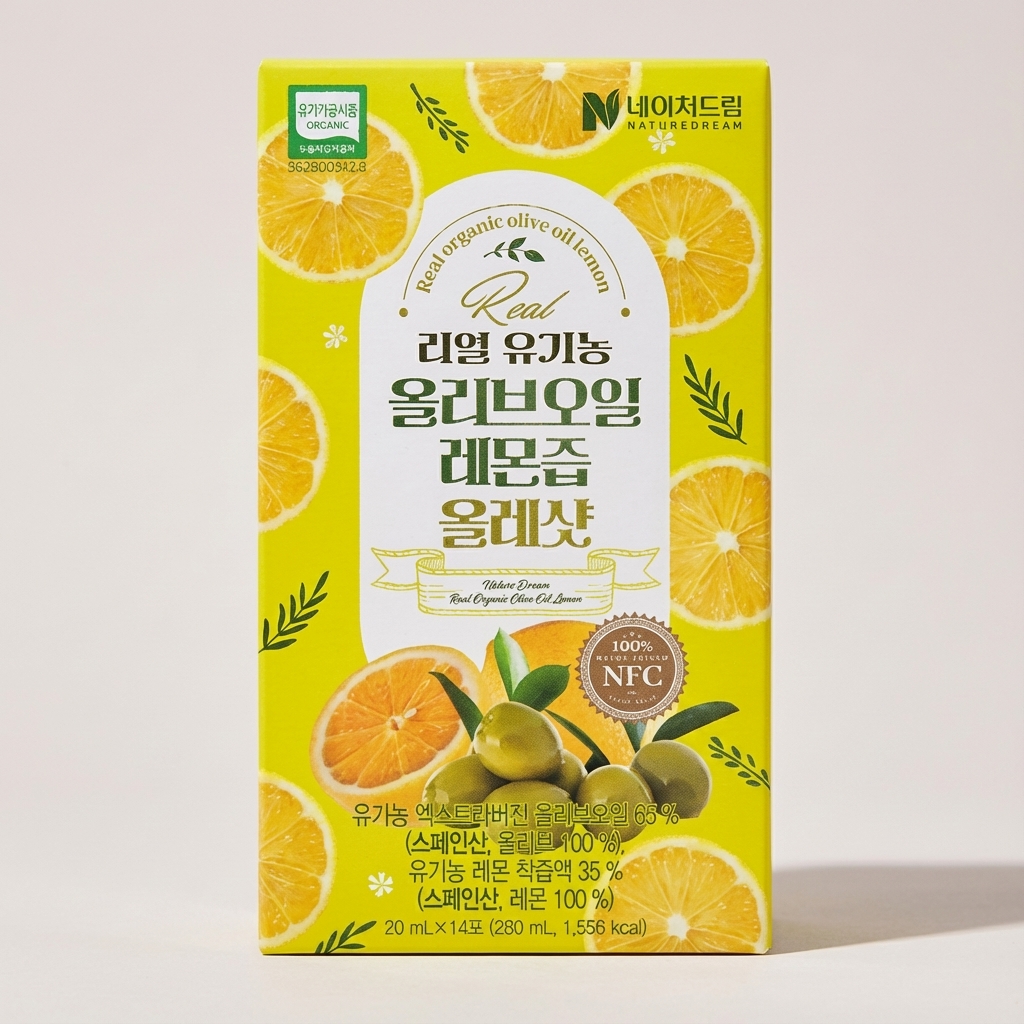 <b>네이처드림</b> 리얼 유기농 올리브오일 레몬즙 올레샷 14포