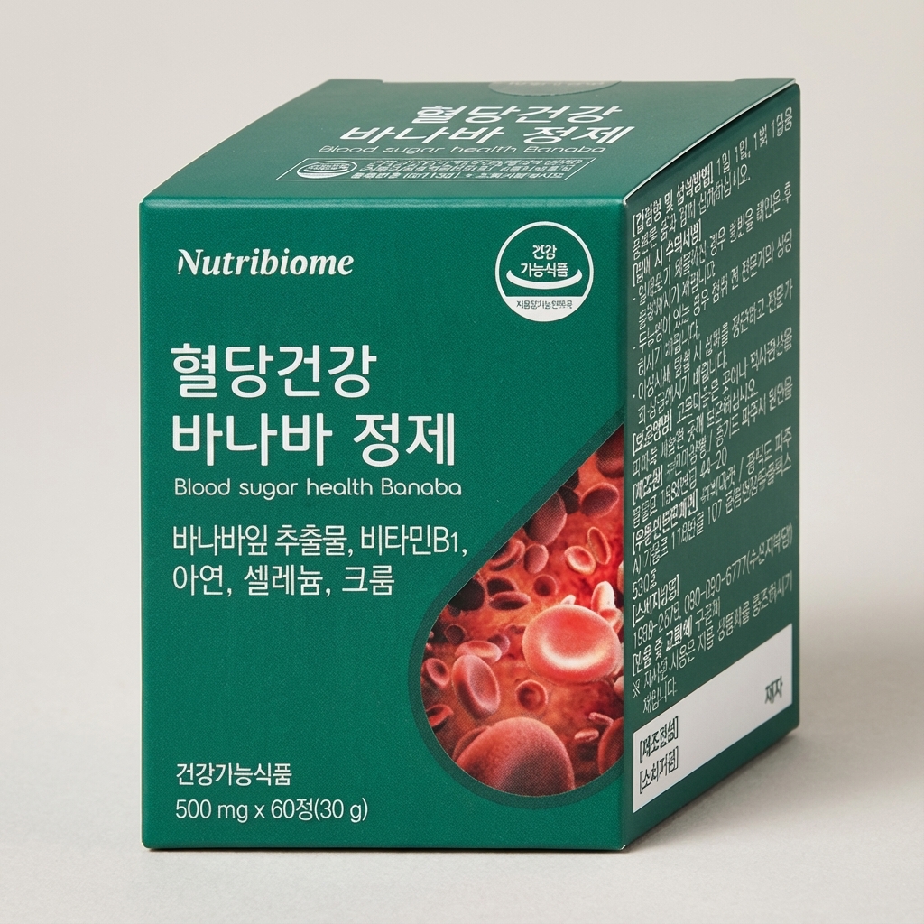 뉴트리바이옴 혈당건강 바나바정제 혈당 조절 바나바잎 추출물 60정