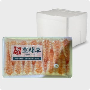 [다인] 초밥용 자숙 새우 4L (24미) 초새우 자숙 초밥재료 네타 160g, 60개