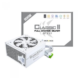 마이크로닉스 Classic II 풀체인지 80PLUS실버 ATX3.1 800W, 화이트