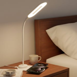 LED 무선충전스탠드 10W 고속충전 3색모드 터치식 360도 각도조절 책상 독서등