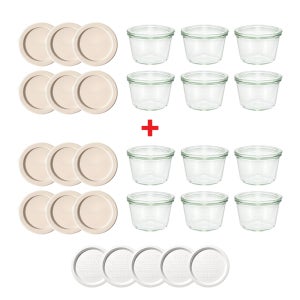 WECK 웩 몰드 370mL WE741 6개 1+1, 실리콘 12개+독일PE 5개 포함(사은품증정)