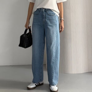 봄신상 핏짱 커브드 연청 절개 청바지