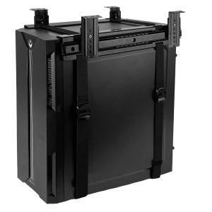 책상 아래 FEYRUN, PC 슬라이드 홀더 액세스) CPU 가능한 브래킷(블랙(슬라이드 스펀지가 아웃, 장착된 방지 조절 타워용 컴퓨터 긁힘 마운트 Black (Fixed)