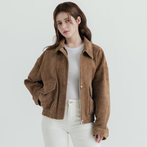 이태원포스트 고트 스웨이드 A2 봄버 여성 가죽 자켓