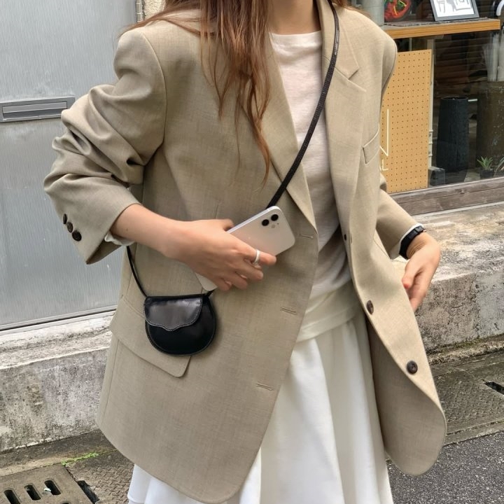 베 당일 버베인 마를렌 오버핏 블레이저 자켓 2603 카라 긴팔 싱글 쓰리버튼 봄 아우터