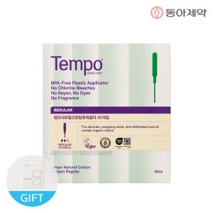 템포 new내추럴코튼 탐폰 레귤러 40p 1팩 + 지노렉스 클린티슈 15매