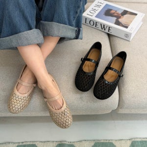 아르본 큐빅 블링블링 메쉬 메리제인 플랫슈즈 굽 3cm