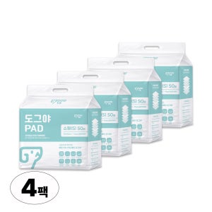 도그야 프리미엄 강아지 배변패드 고흡수 탈취 논슬립 애견용 반려견 소형, 50매입, 4개