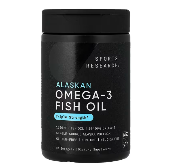 스포츠리서치 <b>알래스카 오메가</b>3 피쉬 오일, 소프트젤 90정